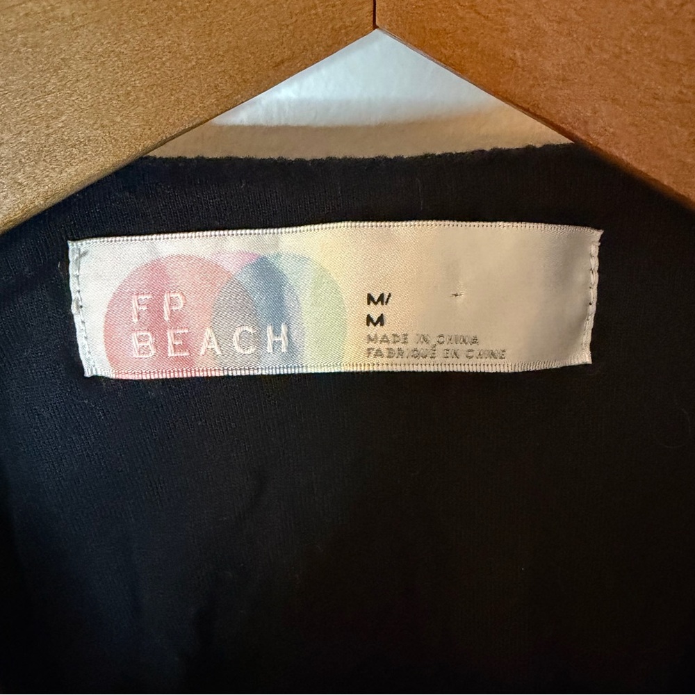 Free People Beach Black Ribbed Cutout Bodycon Dress Medium - Picture 5 of 5